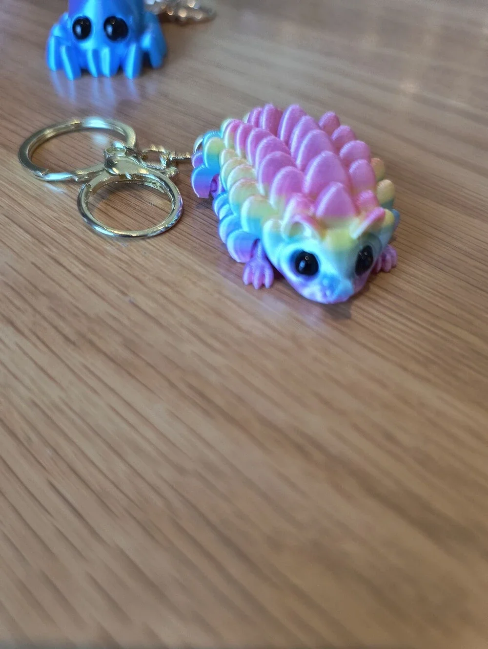Rainbow Pink Hedgehog Keychain Toy for Small Pets Accessories